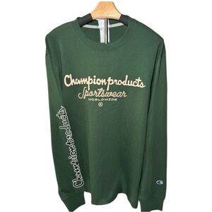 Champion Sales Sample Forest Green Long Sleeve Tee
